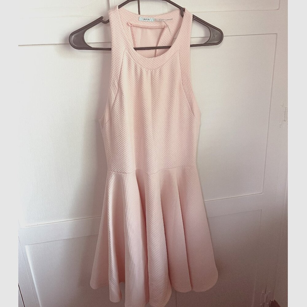 Kimchi Blue Mini Peach Skater Dress, Size Sm